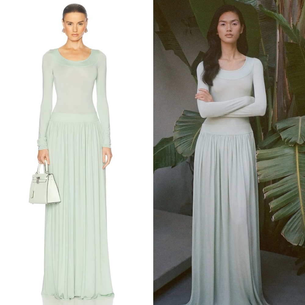 Helsa Aesther Jersey Maxi Dress in Seafoam Green Size Small
